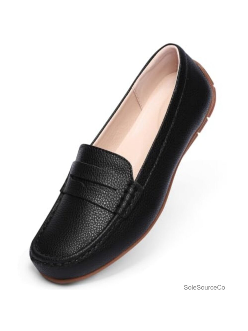 Womens Leather Penny Loafers Slip On Casual Comfort Shoes